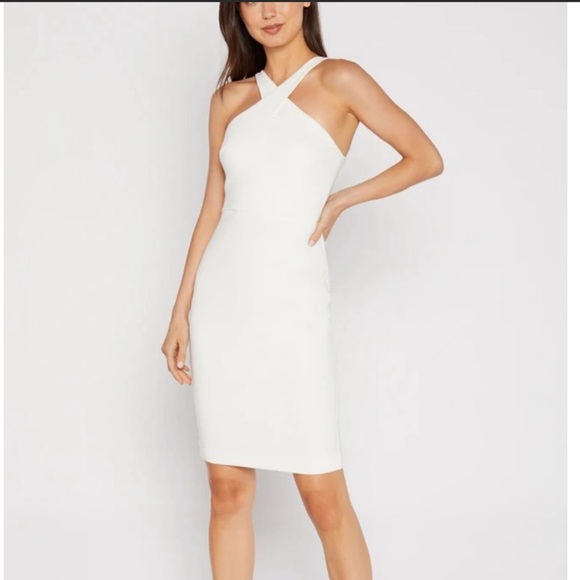 white ruched midi dress Venice Ruched Midi Dress